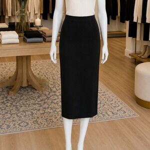 Rodier Womens Pencil Skirt Black Vintage Knit Made in France Small